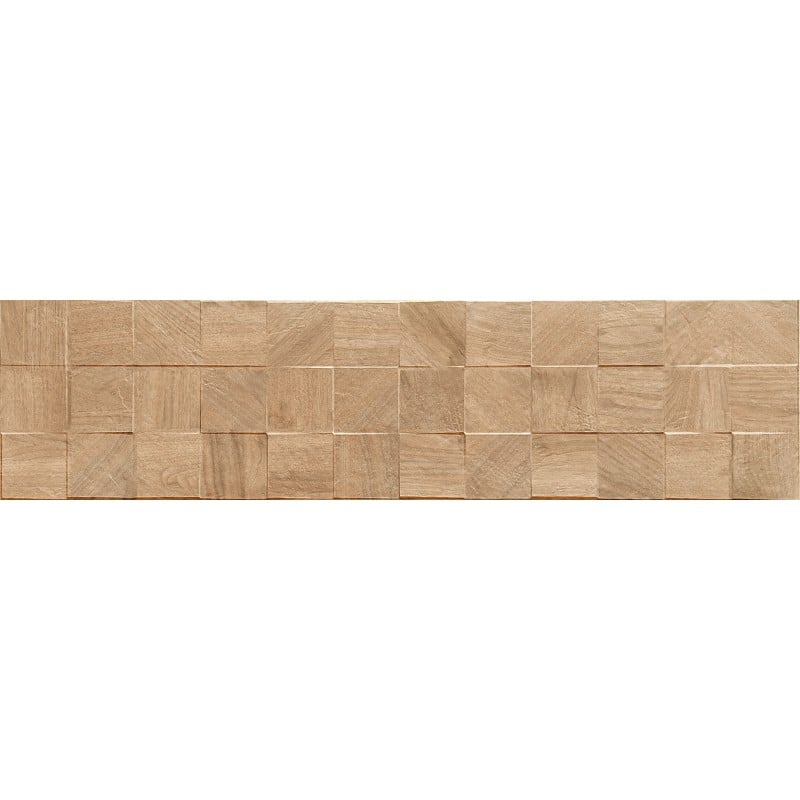 Mexen Riga Lyon Honey grès émaillé rectifié. G1, carreau mural à aspect bois 120 x 30 cm, mat - TL713-120-030-56