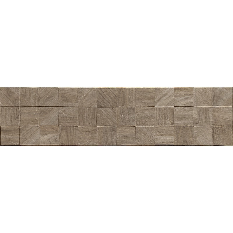 Mexen Riga Lyon Natural grès émaillé rectifié G1, carreau mural effet bois 120 x 30 cm, mat - TL713-120-030-57