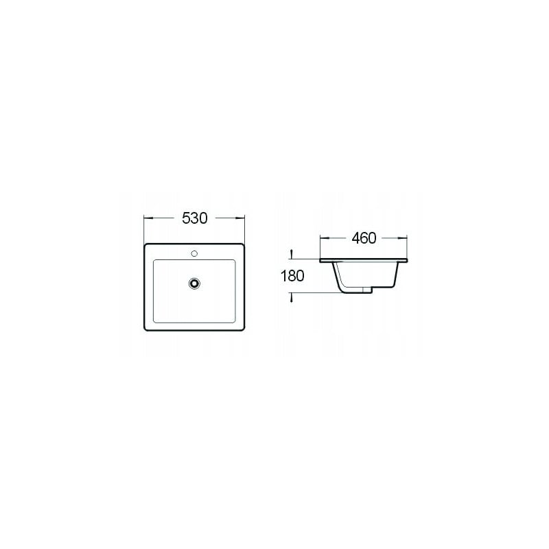 Mexen Lora lavabo encastré dans le plan 53 x 46 cm, blanc - 25365300