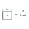 Mexen Lora lavabo encastré dans le plan 53 x 46 cm, blanc - 25365300