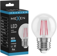 Mexen Vintis Ampoule filament LED E27, G45, 4W, 55 lm, rouge - L156-E27-04XX-45