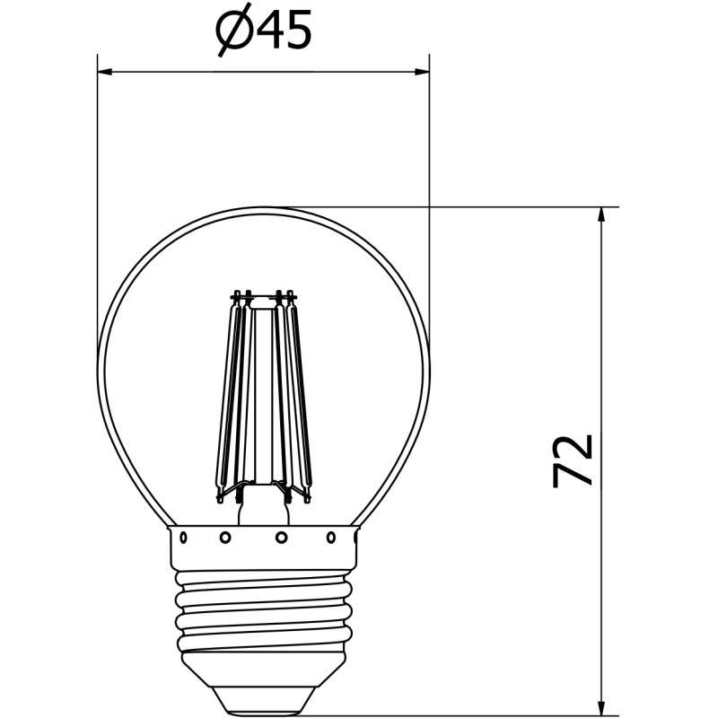 Mexen Vintis Ampoule filament LED E27, G45, 4W, 55 lm, vert - L156-E27-04XX-46