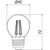 Mexen Vintis Ampoule filament LED E27, G45, 4W, 55 lm, vert - L156-E27-04XX-46
