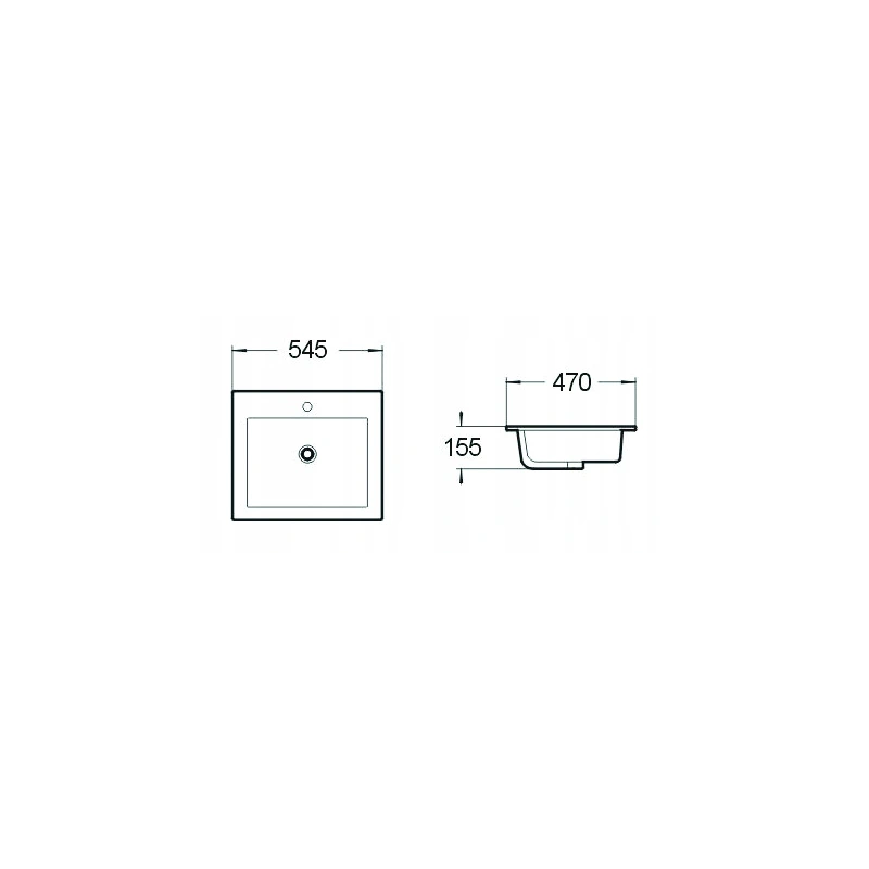 Mexen Salma lavabo encastré dans le plan 54 x 47 cm, blanc - 25395400
