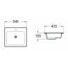 Mexen Salma lavabo encastré dans le plan 54 x 47 cm, blanc - 25395400