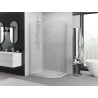 Mexen Exo cabine de douche asymétrique semi-circulaire coulissante 120 x 80 cm, transparent, chrome - 8131-120-080-01-00