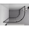 Mexen Exo cabine de douche semi-circulaire asymétrique coulissante 120 x 80 cm, transparent, noir - 8131-120-080-70-00