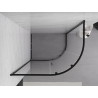 Mexen Exo-S cabine de douche asymétrique semi-circulaire coulissante 120 x 80 cm, transparente, noire - 8131-120-080-70-00
