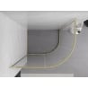 Mexen Exo cabine de douche semi-circulaire asymétrique coulissante 120 x 80 cm, transparente, or - 8131-120-080-50-00