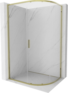 Mexen Exo-S cabine de douche asymétrique semi-circulaire coulissante 120 x 80 cm, transparent, or - 8131-120-080-50-00