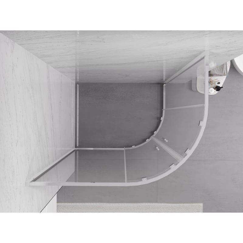 Mexen Exo cabine de douche asymétrique arrondie coulissante 120 x 80 cm, transparent, chromé - 8132-120-080-01-00