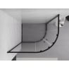 Mexen Exo cabine de douche asymétrique semi-circulaire coulissante 120 x 80 cm, transparente, noire - 8132-120-080-70-00