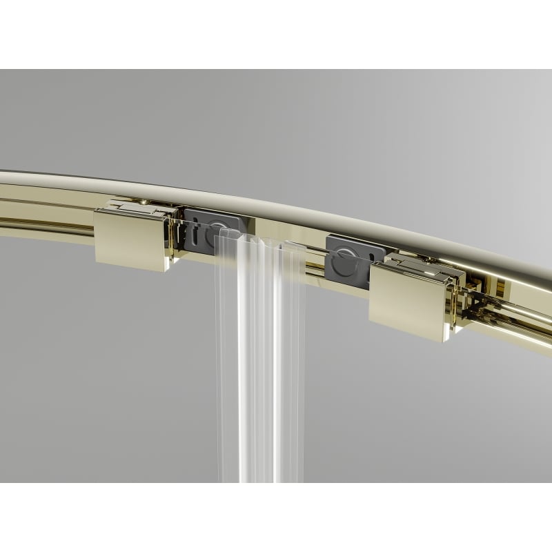 Mexen Exo cabine de douche coulissante semi-circulaire 120 x 80 cm, transparente, dorée - 8132-120-080-50-00