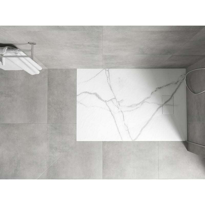 Mexen Hugo receveur de douche rectangulaire SMC 110 x 90 cm, pierre blanche - 42159011