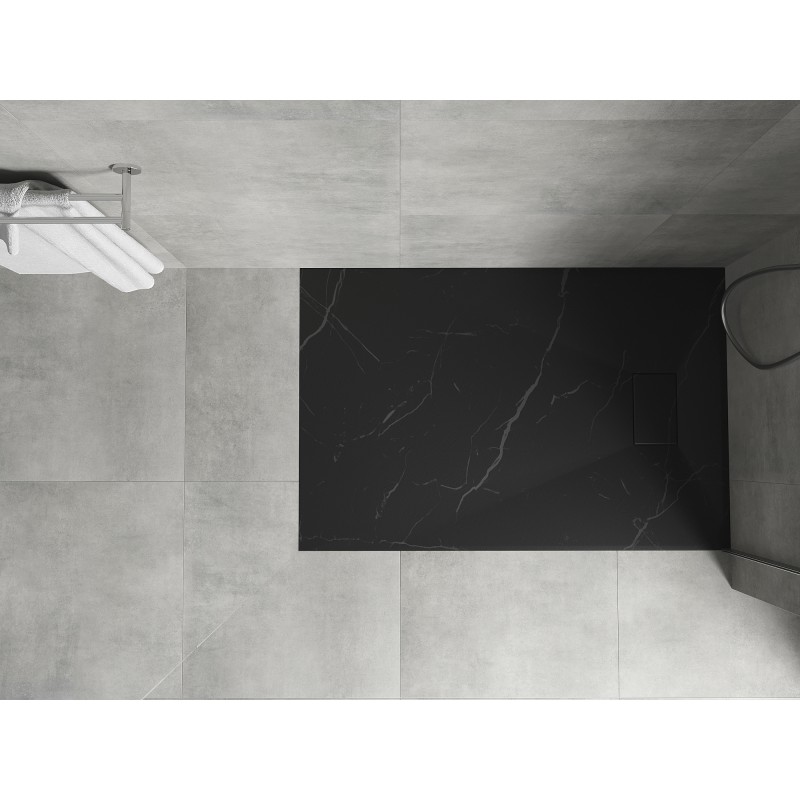 Mexen Hugo receveur de douche rectangulaire SMC 100 x 70 cm, pierre noire - 42757010
