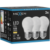 Mexen Nova 3x Ampoule LED E27, G45, 1W, Chaude - 3000K, 105 lm - L101-E27-0130-01x03