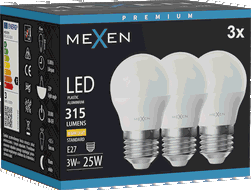Mexen Nova 3x Ampoule LED E27, G45, 3W, Chaude - 3000K, 315 lm - L101-E27-0330-01x03