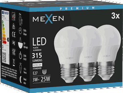 Mexen Nova 3x ampoule LED E27, G45, 3W, Neutre - 4000K, 315 lm - L101-E27-0340-01x03