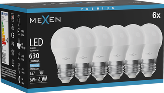 Mexen Nova 6x Ampoule LED E27, G45, 6W, Froid - 6500K, 630 lm - L101-E27-0665-01x06