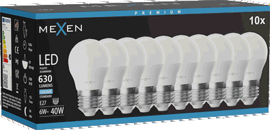 Mexen Nova 10x Ampoule LED E27, G45, 6W, Froid - 6500K, 630 lm - L101-E27-0665-01x10