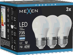 Mexen Nova 3x Ampoule LED E27, G45, 7W, Froide - 6500K, 735 lm - L101-E27-0765-01x03
