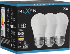 Mexen Nova 3x Ampoule LED E27, G45, 8W, Chaude - 3000K, 840 lm - L101-E27-0830-01x03