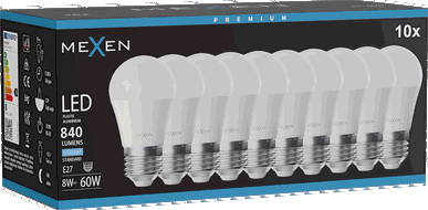 Mexen Nova 10x Ampoule LED E27, G45, 8W, Froid - 6500K, 840 lm - L101-E27-0865-01x10
