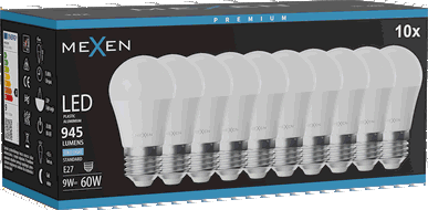 Mexen Nova 10x Ampoule LED E27, G45, 9W, Froid - 6500K, 945 lm - L101-E27-0965-01x10