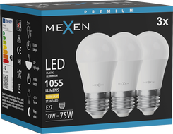 Mexen Nova 3x Ampoule LED E27, G45, 10W, Chaude - 3000K, 1055 lm - L101-E27-1030-01x03