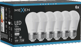 Mexen Nova 6x Ampoule LED E27, G45, 10W, Neutre - 4000K, 1055 lm - L101-E27-1040-01x06