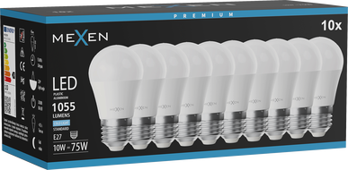 Mexen Nova 10x Ampoule LED E27, G45, 10W, Froid - 6500K, 1055 lm - L101-E27-1065-01x10