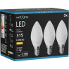 Mexen Nova 3x Ampoule LED E14, C37, 3W, Chaude - 3000K, 315 lm - L102-E14-0330-01x03