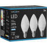 Mexen Nova 3x Ampoule LED E14, C37, 3W, Froid - 6500K, 315 lm - L102-E14-0365-01x03