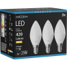 Mexen Nova 3x Ampoule LED E14, C37, 4W, Chaude - 3000K, 420 lm - L102-E14-0430-01x03