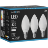 Mexen Nova 3x Ampoule LED E14, C37, 4W, Neutre - 4000K, 420 lm - L102-E14-0440-01x03