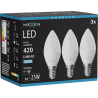 Mexen Nova 3x Ampoule LED E14, C37, 4W, Froid - 6500K, 420 lm - L102-E14-0465-01x03