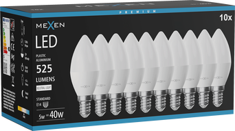 Mexen Nova 10x ampoule LED E14, C37, 5W, Neutre - 4000K, 525 lm - L102-E14-0540-01x10