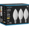 Mexen Nova 3x Ampoule LED E14, C37, 6W, Chaude - 3000K, 630 lm - L102-E14-0630-01x03
