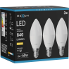 Mexen Nova 3x Ampoule LED E14, C37, 8W, Chaude - 3000K, 840 lm - L102-E14-0830-01x03
