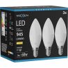 Mexen Nova 3x Ampoule LED E14, C37, 9W, Chaude - 3000K, 945 lm - L102-E14-0930-01x03