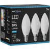 Mexen Nova 3x Ampoule LED E14, C37, 9W, Froid - 6500K, 945 lm - L102-E14-0965-01x03
