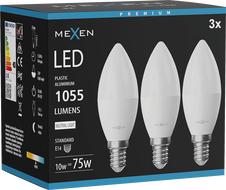 Mexen Nova 3x Ampoule LED E14, C37, 10W, Neutre - 4000K, 1055 lm - L102-E14-1040-01x03