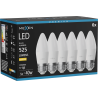 Mexen Nova 6x Ampoule LED E27, C37, 5W, Chaude - 3000K, 525 lm - L102-E27-0530-01x06