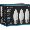Mexen Nova 3x Ampoule LED E27, C37, 5W, Froid - 6500K, 525 lm - L102-E27-0565-01x03