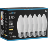 Mexen Nova 6x Ampoule LED E27, C37, 8W, Chaude - 3000K, 840 lm - L102-E27-0830-01x06