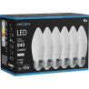 Mexen Nova 6x Ampoule LED E27, C37, 8W, Neutre - 4000K, 840 lm - L102-E27-0840-01x06