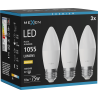 Mexen Nova 3x Ampoule LED E27, C37, 10W, Chaude - 3000K, 1055 lm - L102-E27-1030-01x03