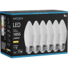 Mexen Nova 6x Ampoule LED E27, C37, 10W, Chaude - 3000K, 1055 lm - L102-E27-1030-01x06