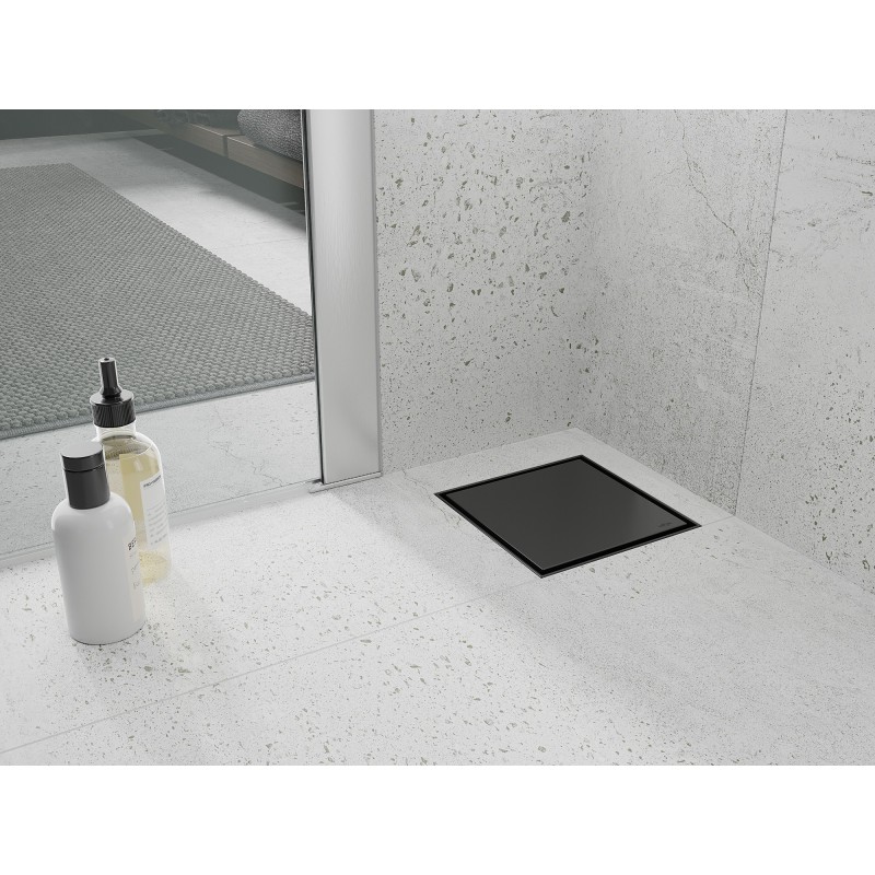 Mexen Flat-Q M13 siphon de sol carré 15 x 15 cm, noir - 1710015