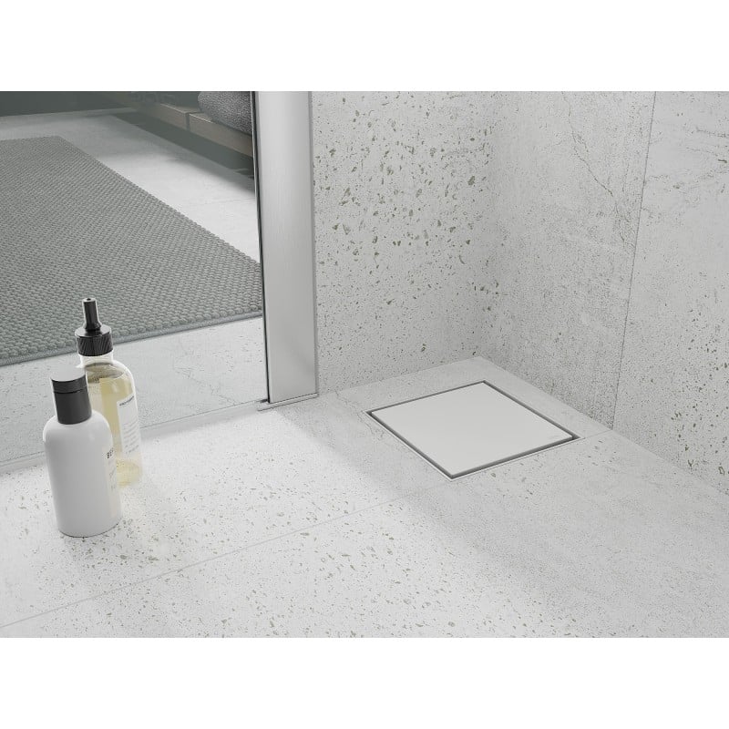 Mexen Flat-Q M13 siphon de sol carré 12 x 12 cm, blanc - 1210012